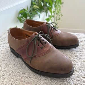 Allen Edmonds PRESCOTT Saddle OXFORD BROGUE Men 8 E Dress Leather Vibram‎ 5668